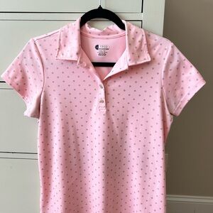 Izod Light Pink Golf Polo with Gray Dots